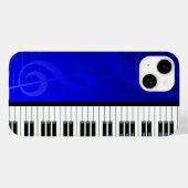 Klaviertasten mit Blue-Effekt-Noten Case-Mate iPhone Hülle (Rückseite (Horizontal))