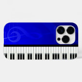 Klaviertasten mit Blue-Effekt-Noten Case-Mate iPhone Hülle (Rückseite (Horizontal))