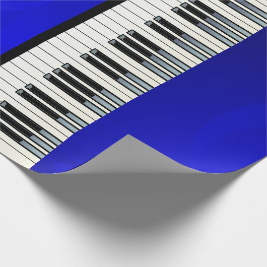 Klaviertasten mit Blue-Effekt-Noten Geschenkpapier (Ecke)