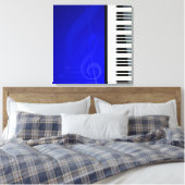 Klaviertasten mit Blue-Effekt-Noten Leinwanddruck (Insitu (Schlafzimmer))