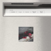 Klaviertasten mit einer Rote Rose Hochzeit Magnet (In Situ (Geschirrspüler))
