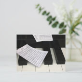 Klaviertasten mit Musik Postkarte (Stehend Vorderseite)
