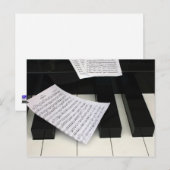 Klaviertasten mit Musik Postkarte (Vorne/Hinten)