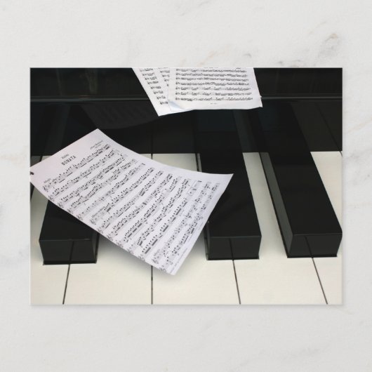 Klaviertasten mit Musik Postkarte (Vorderseite)