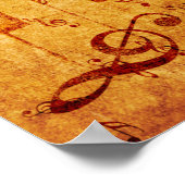 Klaviertasten mit musikalischen Noten und Rose Poster (Ecke)