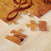 Klaviertasten mit musikalischen Noten und Rose Puzzle (Seite)