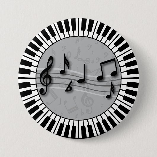 Klaviertasten mit Notenzentrum Button (Vorderseite)