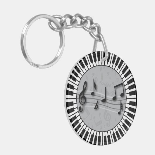 Klaviertasten mit Notenzentrum Schlüsselanhänger (Vorderseite links)