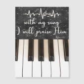Klaviertasten mit Psalms Bible Verse Quote Magnetkarte (Vorderseite)