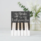 Klaviertasten mit Psalms Bible Verse Quote Postkarte (Stehend Vorderseite)