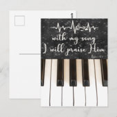 Klaviertasten mit Psalms Bible Verse Quote Postkarte (Vorne/Hinten)