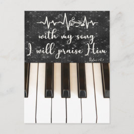 Klaviertasten mit Psalms Bible Verse Quote Postkarte