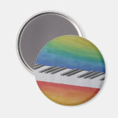 Klaviertasten mit Regenbogenfarben Magnet (Vorderseite/Rückseite)