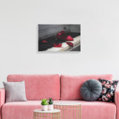 Klaviertasten mit Rote Rose Leinwanddruck (Insitu (Wohnzimmer))