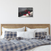Klaviertasten mit Rote Rose Leinwanddruck (Insitu (Schlafzimmer))