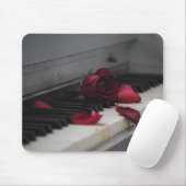 Klaviertasten mit Rote Rose Mousepad (Mit Mouse)