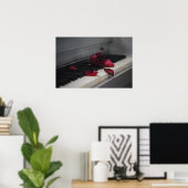 Klaviertasten mit Rote Rose Poster (Heimbüro)