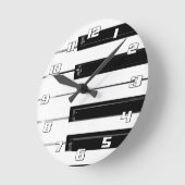 Klaviertasten mit Zahlen Runde Wanduhr (Winkel)