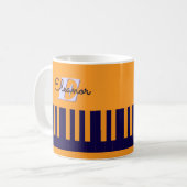 Klaviertasten Modernes Cooles Orange und Blau Mit  Kaffeetasse (Vorderseite Links)