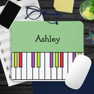 Klaviertasten Musik Farbige Tastatur Personalisier Mousepad