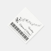 Klaviertasten musikalische Noten Schwarz-Weiß-Hoch Serviette (Ecke)
