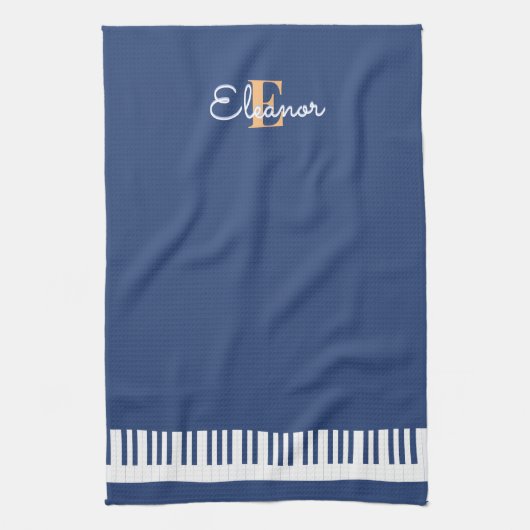 Klaviertasten Musikinstrument Monogramm Geschirrtuch (Vertikal)