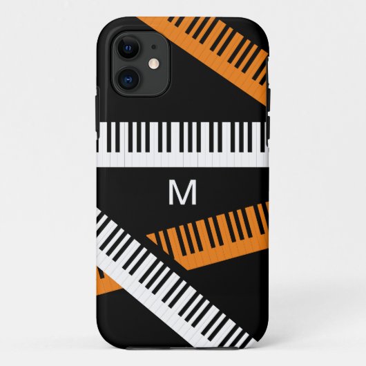 Klaviertasten Musiktastatur Modernes Mit Monogramm Case-Mate iPhone Hülle (Rückseite)