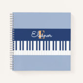 Klaviertasten Musiktontastatur Lover Monogram Notizblock (Vorderseite)