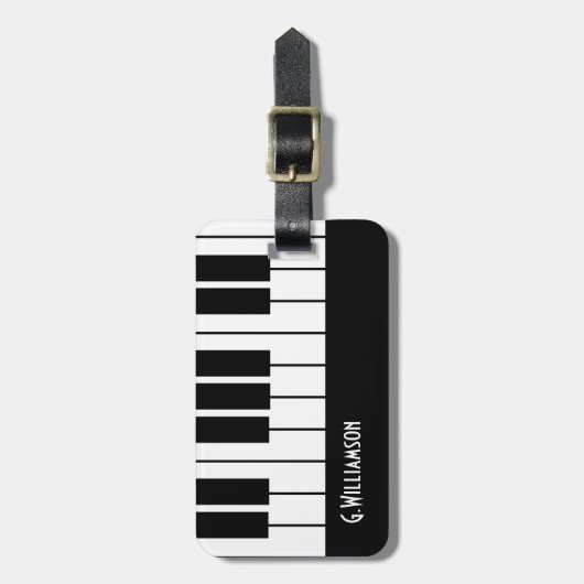 Klaviertasten| Name hinzufügen Gepäckanhänger (Vorderseite vertikal)