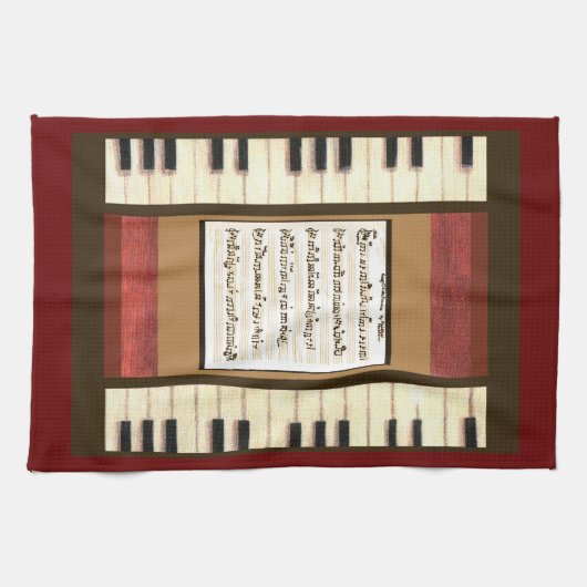 Klaviertasten - Notenhandtuch Geschirrtuch (Horizontal)