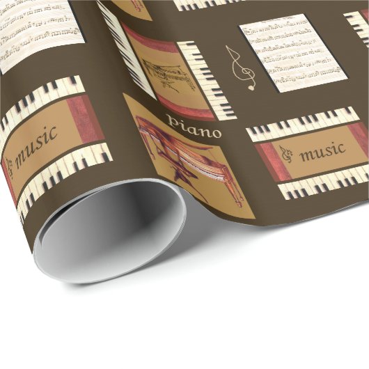 Klaviertasten Notenpapier Geschenkpapier (Rolleneckpunkt)