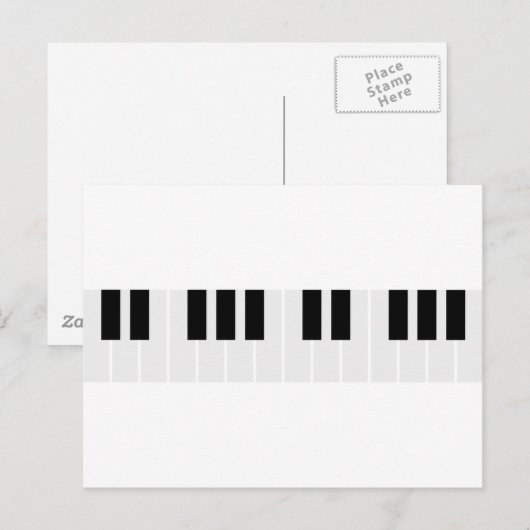 Klaviertasten Postkarte (Vorne/Hinten)