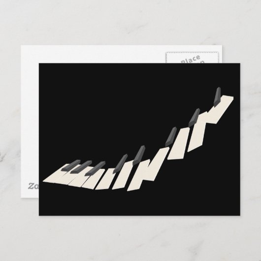 Klaviertasten Postkarte (Vorne/Hinten)
