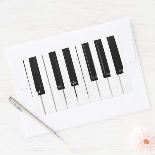 Klaviertasten Rechteckiger Aufkleber (Umschlag)