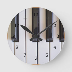 Klaviertasten Runde Wanduhr