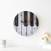 Klaviertasten - Schwarz und Weiß Große Wanduhr (Zuhause)