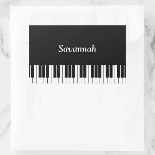 Klaviertasten, schwarz und weiß rechteckiger aufkleber (Tasche)