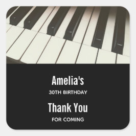 Klaviertasten - Stilvolle B&W Foto Veranstaltung V Quadratischer Aufkleber