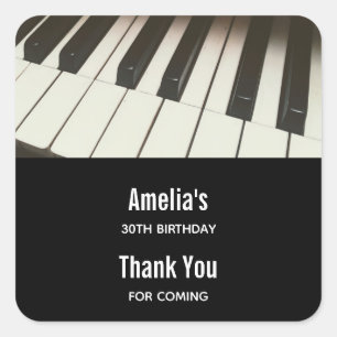 Klaviertasten - Stilvolle B&W Foto Veranstaltung V Quadratischer Aufkleber