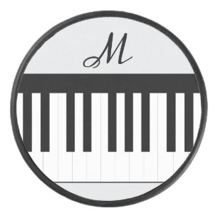 Klaviertasten Stilvolle Monogram Music Themed Eishockey Puck