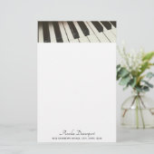 Klaviertasten - Stilvolles Schwarz-Weiß-Foto Briefpapier (Stehend Vorderseite)