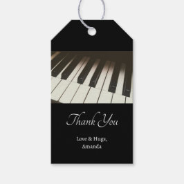 Klaviertasten - Stilvolles Schwarz-Weiß-Foto Geschenkanhänger