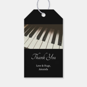 Klaviertasten - Stilvolles Schwarz-Weiß-Foto Geschenkanhänger