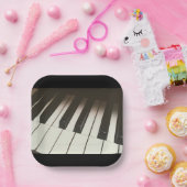 Klaviertasten - Stilvolles Schwarz-Weiß-Foto Pappteller (Party)