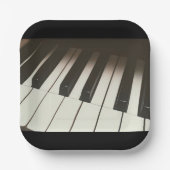 Klaviertasten - Stilvolles Schwarz-Weiß-Foto Pappteller (Vorderseite)