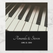 Klaviertasten - Stilvolles Schwarz-Weiß-Foto Weinetikett (Einzelnes Label)