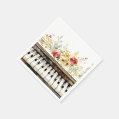 Klaviertasten und Blume Serviette (Ecke)
