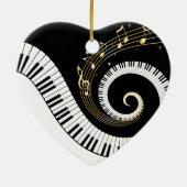 Klaviertasten und Gold-Musiknoten Keramik Ornament (Hinten)