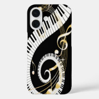 Klaviertasten und Golden Musiknotens iPhone5