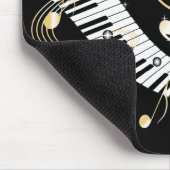 Klaviertasten und goldene Musiknoten Mousepad (Ecke)